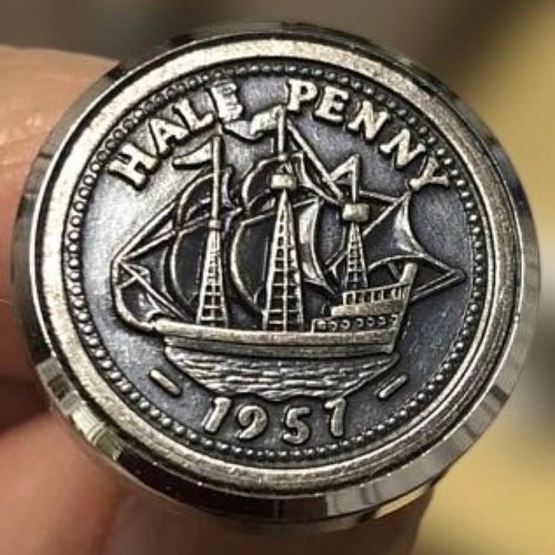 Vintage half penny coin - half,